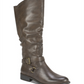 White Mountain Women's Liona Tall Knee High Boot Brown Burnished Smooth PU 9.5 M Brown