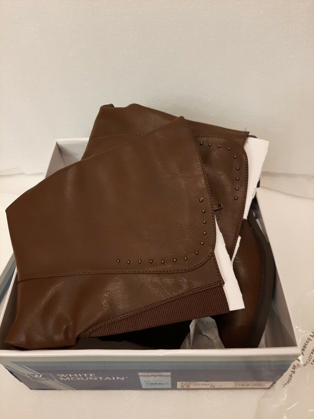 White Mountain Women's Liona Tall Knee High Boot Brown Burnished Smooth PU 9.5 M Brown