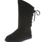 Bear Paw Womens Black 1/2 Platform Stain Resistant Water Resistant Lined Phylly Round Toe Wedge Lace-up Snow Boots 7 M