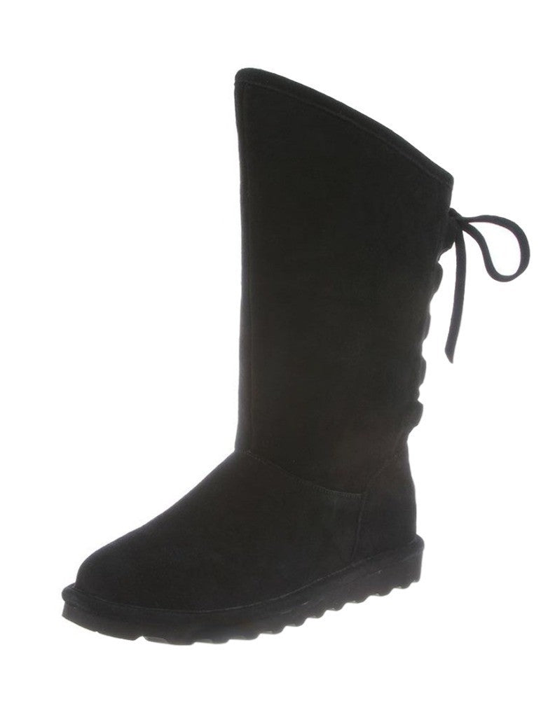 Bear Paw Womens Black 1/2 Platform Stain Resistant Water Resistant Lined Phylly Round Toe Wedge Lace-up Snow Boots 7 M