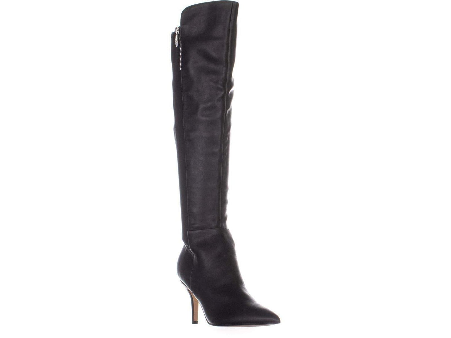 Marc Fisher Women's Thora Leather Pointed Toe Over Knee Fashion Boots Black Size 5.5 M