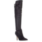 Marc Fisher Women's Thora Leather Pointed Toe Over Knee Fashion Boots Black Size 5.5 M