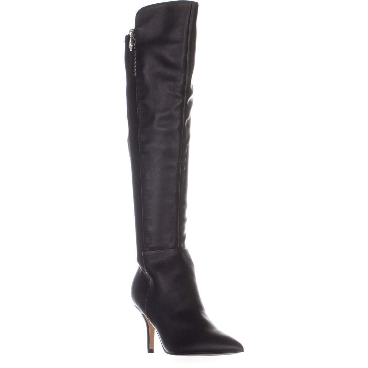 Marc Fisher Women's Thora Leather Pointed Toe Over Knee Fashion Boots Black Size 5.5 M