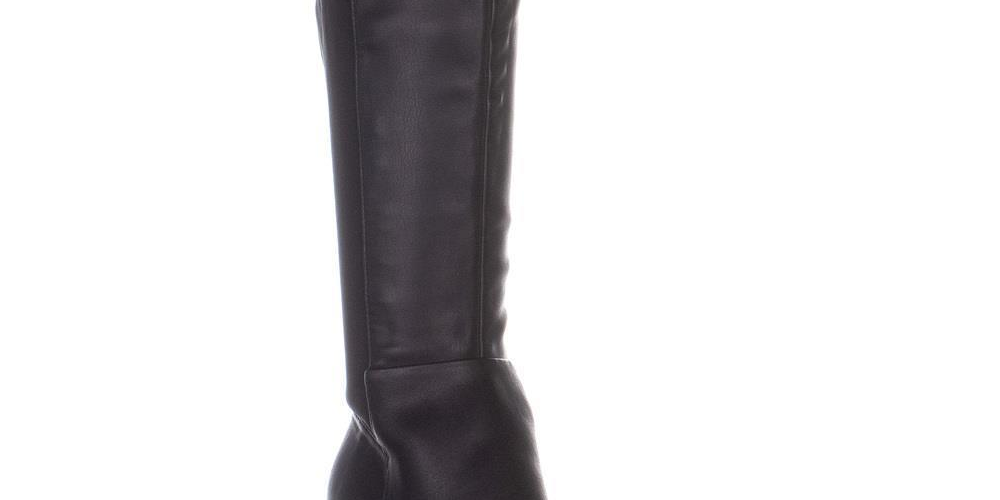 Marc Fisher Women's Thora Leather Pointed Toe Over Knee Fashion Boots Black Size 5.5 M