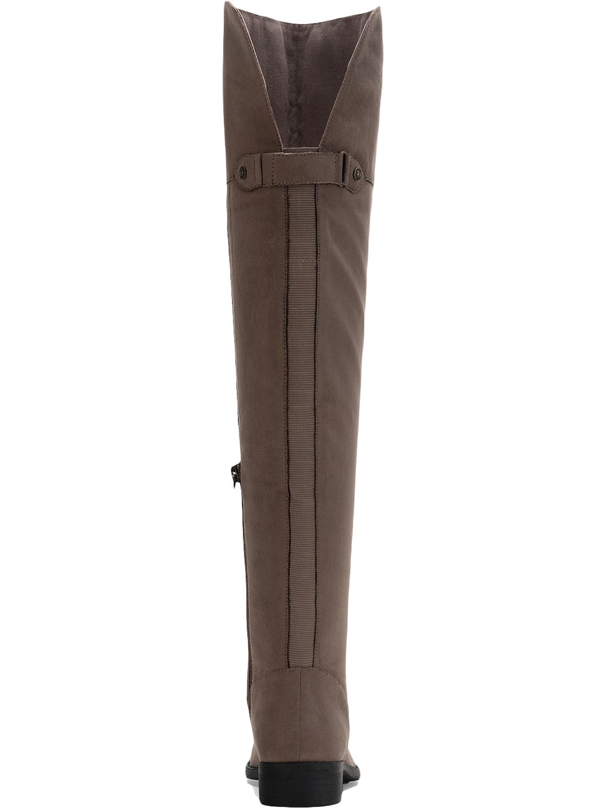Sun Stone Womens Beige Round Toe Block Heel Zip-up Boots Brown Size 8.5