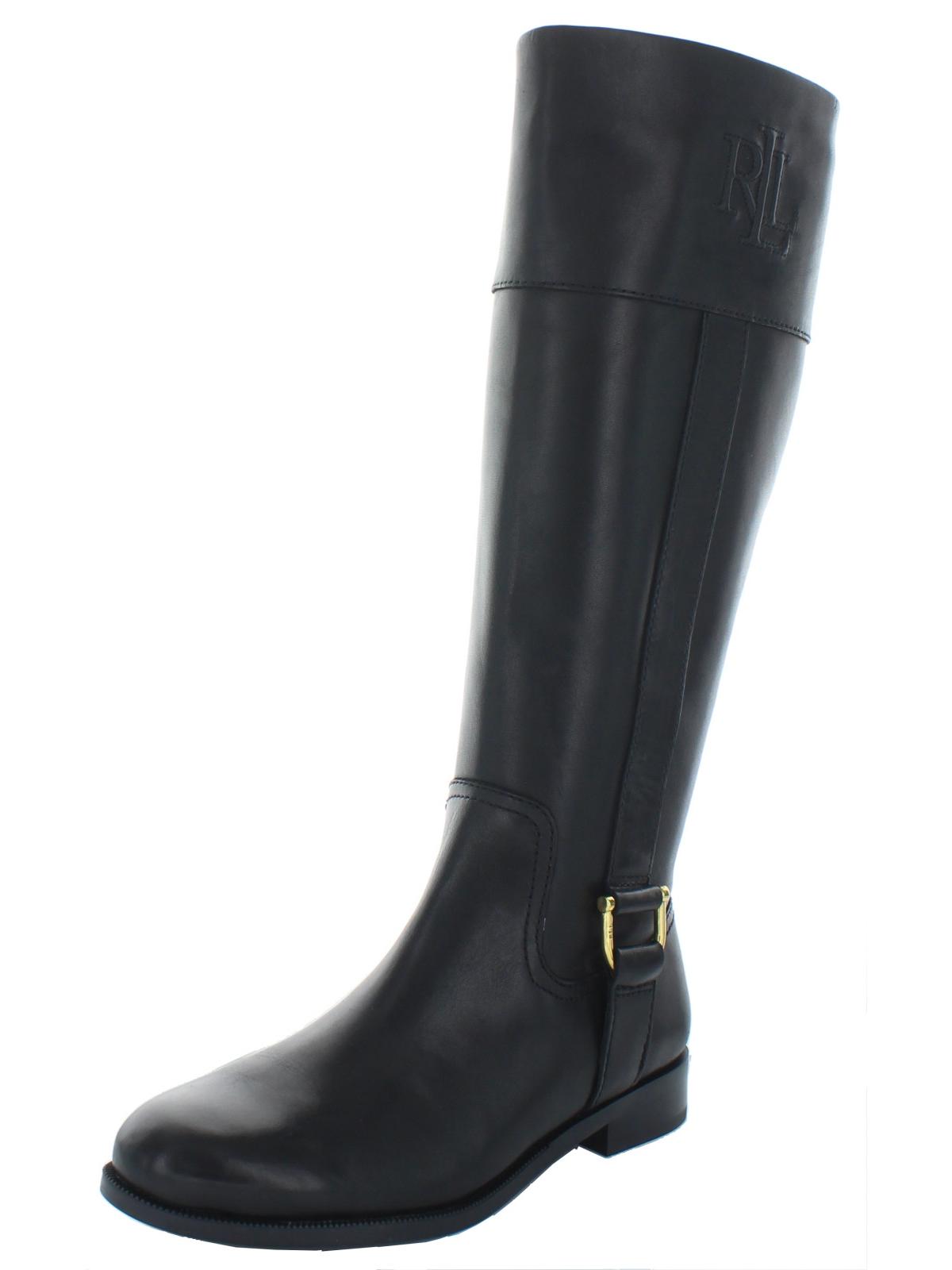 Ralph Lauren Women's Bernadine Leather Riding Boots Black Size 5 B