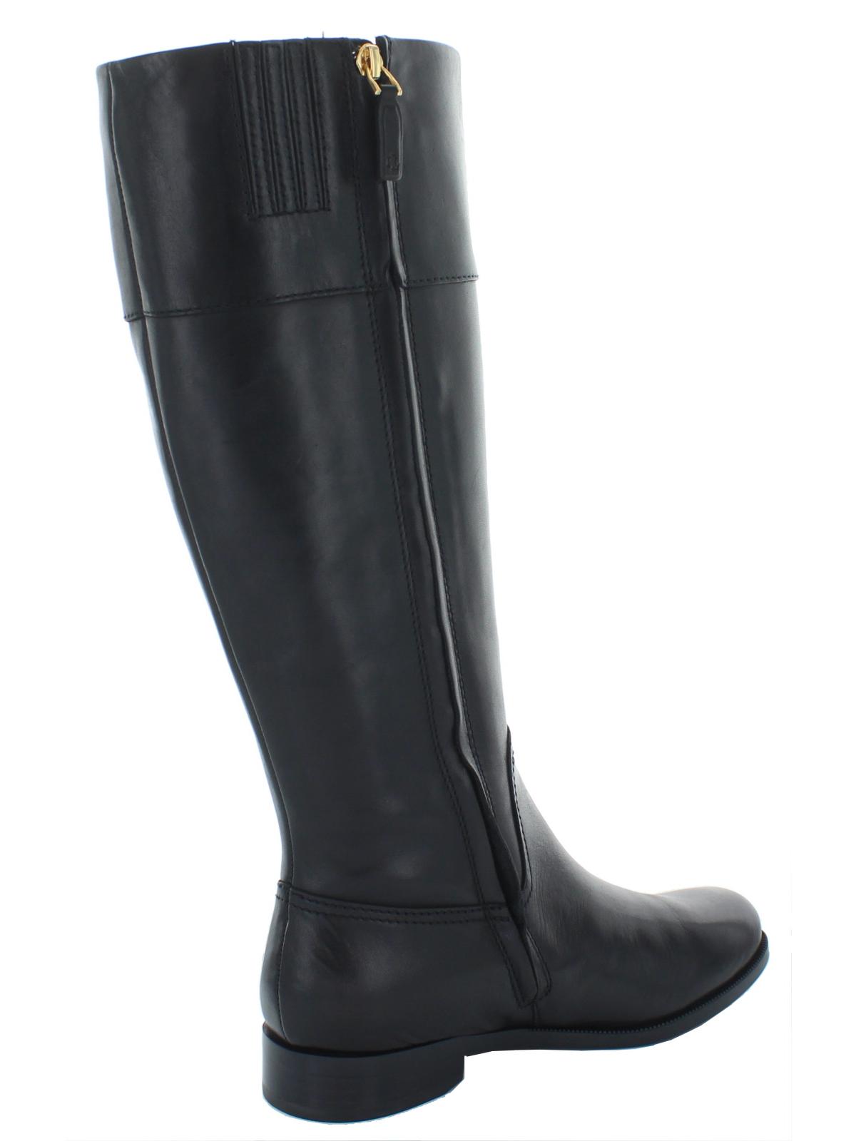 Ralph Lauren Women's Bernadine Leather Riding Boots Black Size 5 B