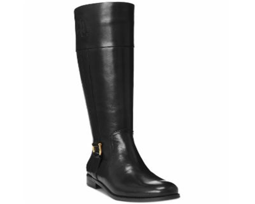 Ralph Lauren Women's Bernadine Leather Riding Boots Black Size 5 B