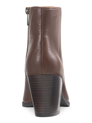 American Rag Womens Brown Cushioned Comfort Eryn Pointed Toe Block Heel Zip-up Leather Booties 6 M