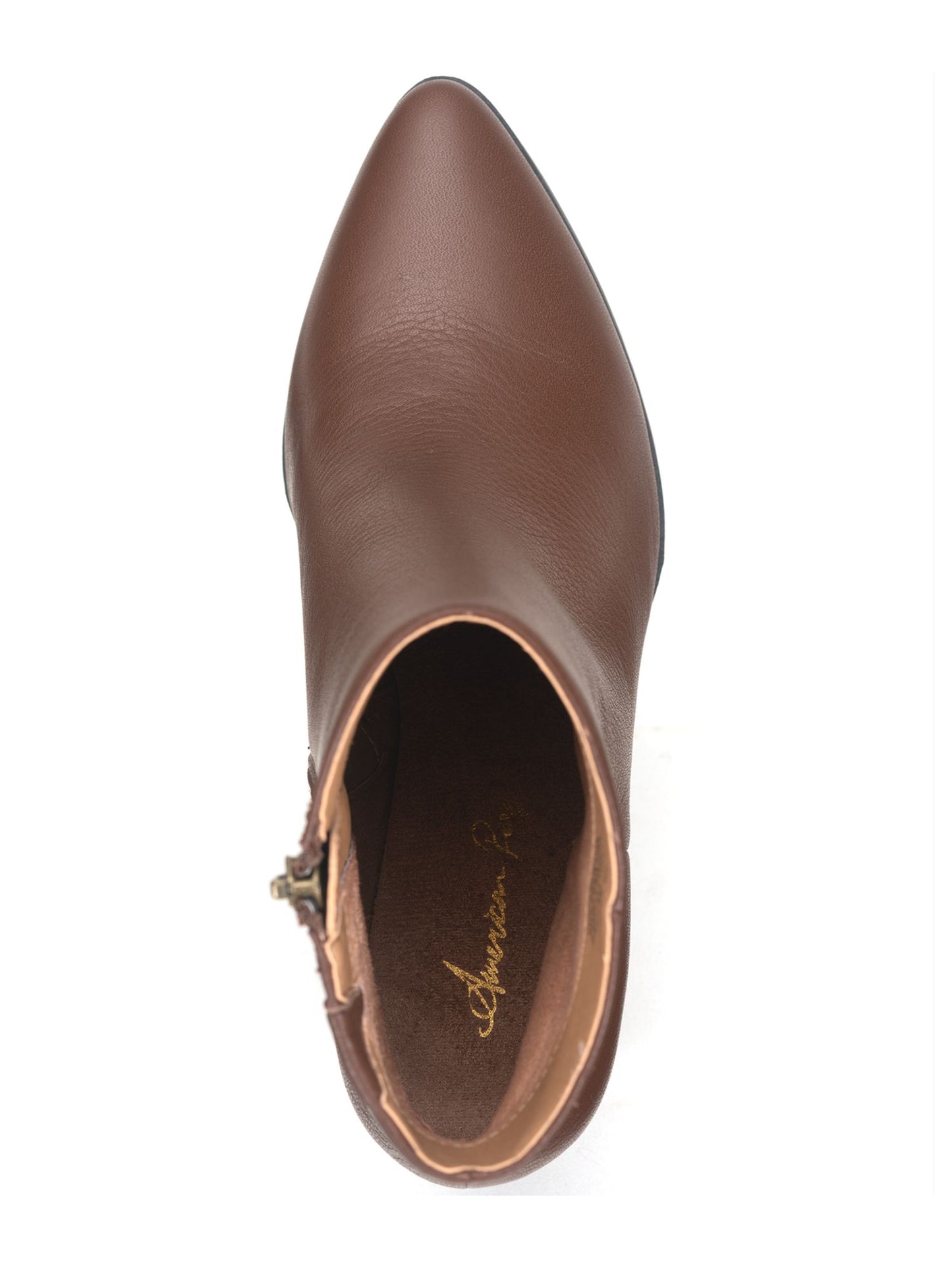 American Rag Womens Brown Cushioned Comfort Eryn Pointed Toe Block Heel Zip-up Leather Booties 6 M