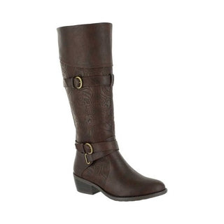 Easy Street Women's Kelsa Plus Wide Calf Brown Size 6.5 M