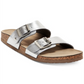 Madden Girl Women's Brando Footbed Sandals Silver Size 5.5 M