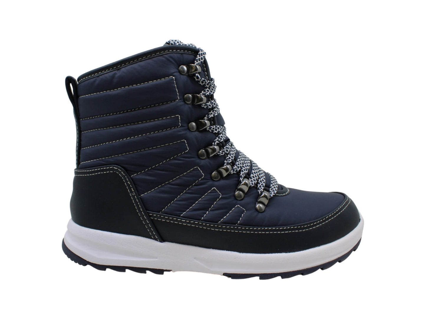 Khombu Women's Elsa Faux Fur Closed Toe Ankle Cold Weather Boots Blue Size 6.5 M