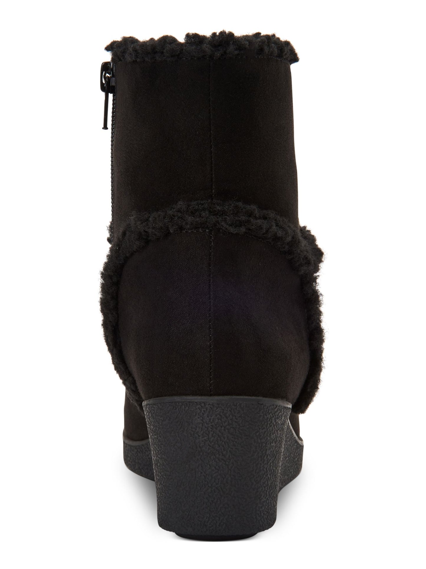 Style Company Womens Black Jordanyy Round Toe Wedge Zip-up Booties Size 10M