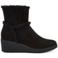 Style Company Womens Black Jordanyy Round Toe Wedge Zip-up Booties Size 10M
