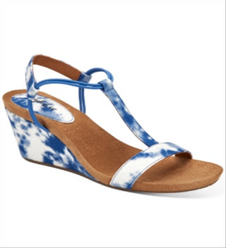 Style & Co Mulan Wedge Sandals Women's Shoes Blue Size 8.5M