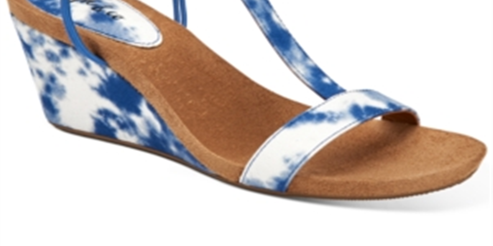 Style & Co Mulan Wedge Sandals Women's Shoes Blue Size 8.5M