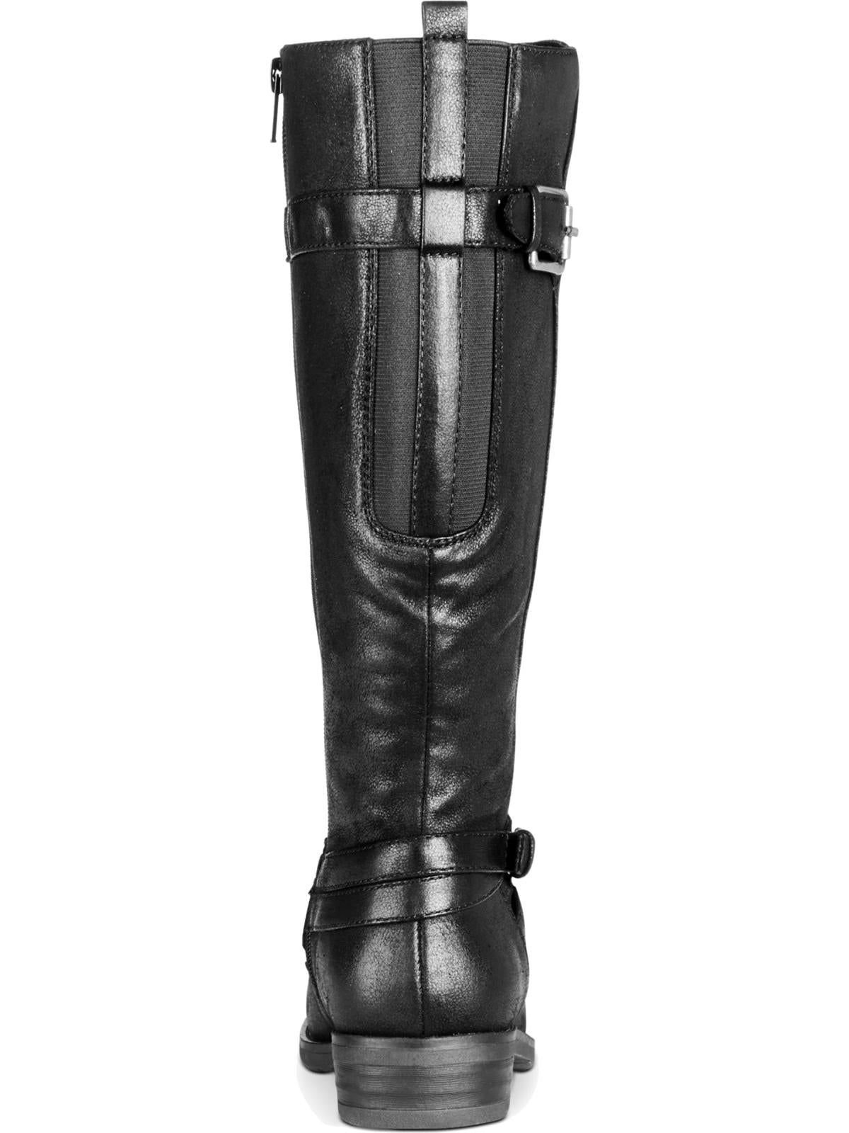 Baretraps Womens Alysha Faux Leather Wide Calf Riding Boots Black Size 7
