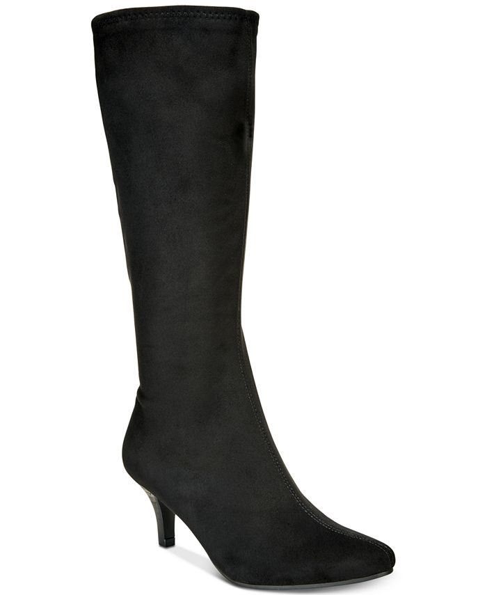 Impo Noland Wide-Width Wide-Calf Pointed-Toe Boots Fabric  Black Size 8W