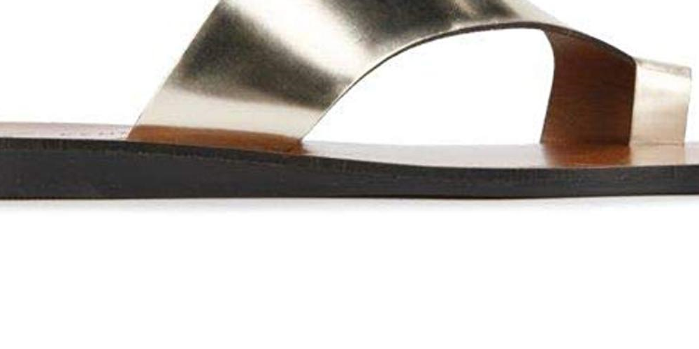 Kenneth Cole New York Women's Palm Sandal, Light Gold, 8.5 M