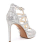 Michael Michael Kors Womens Sandra Platform Leather Open Toe Special Occasion Silver Size 8.5 M