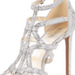 Michael Michael Kors Womens Sandra Platform Leather Open Toe Special Occasion Silver Size 8.5 M