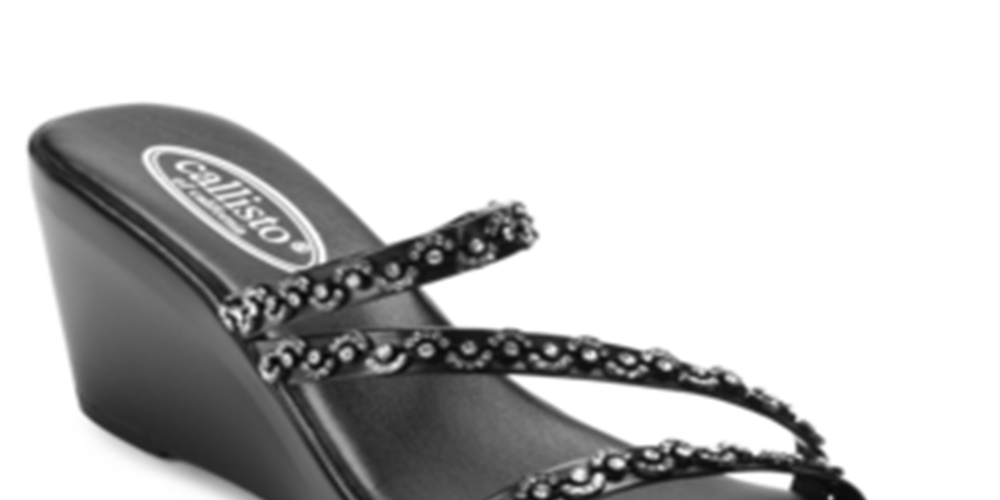 Callisto Women's Shana Slip on Strappy Platform Black Size 9 M