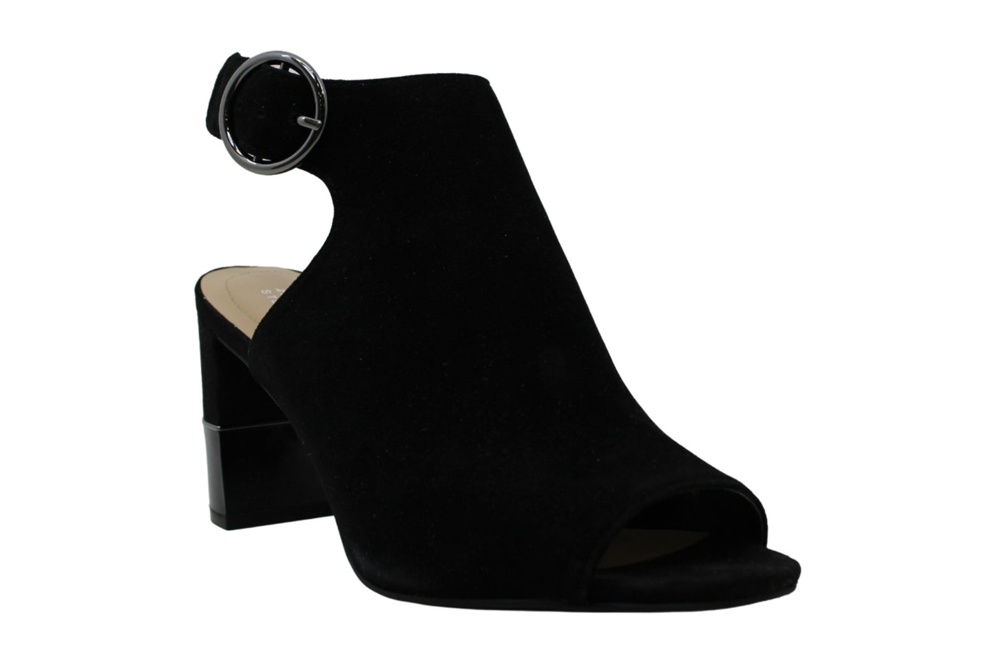 Alfani Womens Floriss Suede Peep Toe Casual Ankle Strap Sandals Black Size 9.5