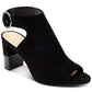 Alfani Womens Floriss Suede Peep Toe Casual Ankle Strap Sandals Black Size 9.5