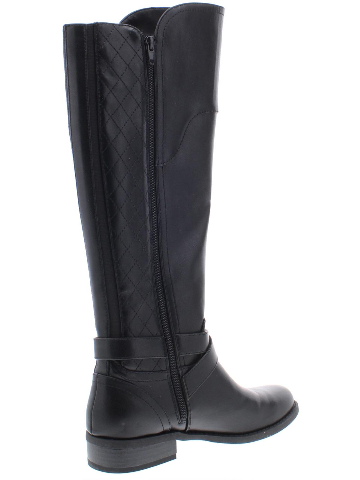 G by Guess Women's Haydin Leather Round Toe Knee High Fashion Boots -Black Size 8.5 M