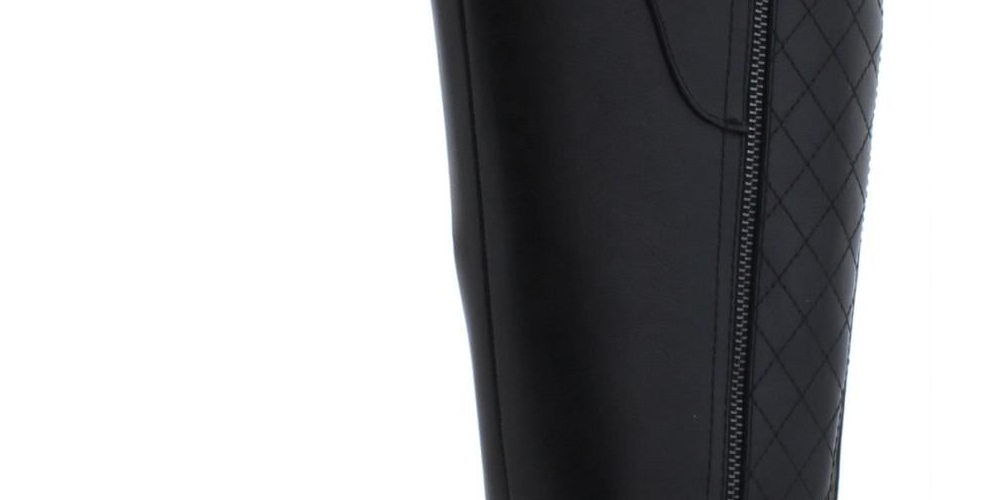 G by Guess Women's Haydin Leather Round Toe Knee High Fashion Boots -Black Size 8.5 M