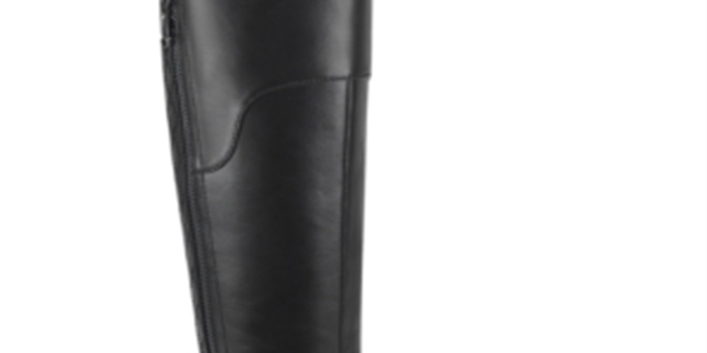 G by Guess Women's Haydin Leather Round Toe Knee High Fashion Boots -Black Size 8.5 M