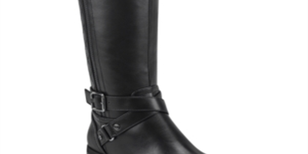 G by Guess Women's Haydin Leather Round Toe Knee High Fashion Boots -Black Size 8.5 M