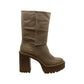 Madden Girl Women's Kaylla Faux Closed Toe Mid-Calf Fashion Boots Brown Size 8.5 M