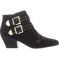 INC International Concepts Women's Studded Comfort Buckle Accent Cushioned Iliana Almond Toe Block Heel Zip up Booties Black Size 6.5 M