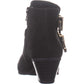 INC International Concepts Women's Studded Comfort Buckle Accent Cushioned Iliana Almond Toe Block Heel Zip up Booties Black Size 6.5 M