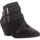 INC International Concepts Women's Studded Comfort Buckle Accent Cushioned Iliana Almond Toe Block Heel Zip up Booties Black Size 6.5 M