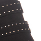 INC International Concepts Women's Studded Comfort Buckle Accent Cushioned Iliana Almond Toe Block Heel Zip up Booties Black Size 6.5 M
