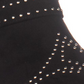 INC International Concepts Women's Studded Comfort Buckle Accent Cushioned Iliana Almond Toe Block Heel Zip up Booties Black Size 6.5 M