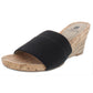 White Mountain Womens Aleah Cork Espadrille Wedge Sandals Black Size 5M