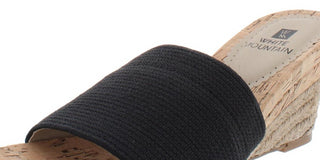 White Mountain Womens Aleah Cork Espadrille Wedge Sandals Black Size 5M