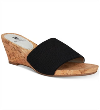 White Mountain Womens Aleah Cork Espadrille Wedge Sandals Black Size 5M
