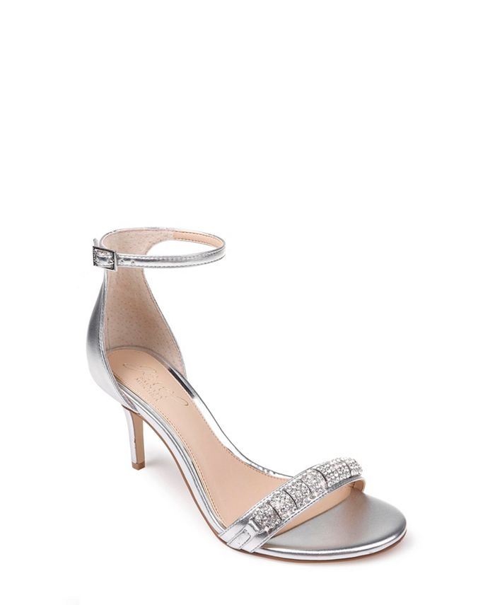 Badgley Mischka Women's Randy Ornamented Sandals Silver  Size 8M