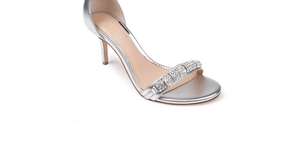 Badgley Mischka Women's Randy Ornamented Sandals Silver  Size 8M