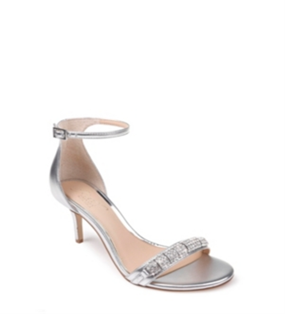 Badgley Mischka Women's Randy Ornamented Sandals Silver  Size 8M