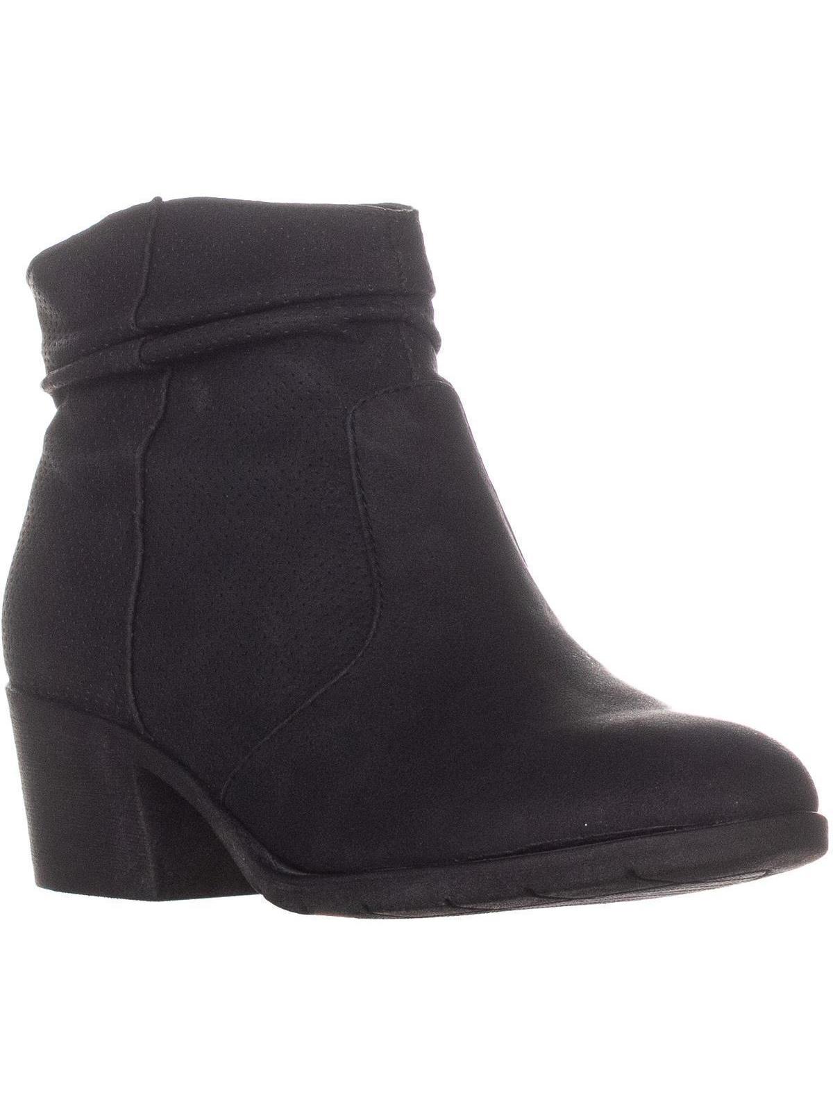 White Mountain Womens  Uptown Block Heel Ankle Boots Black Size 9