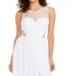 City Studios Women's Zippered Beaded Sleeveless Illusion Neckline Full Length Fit Flare Formal Dress White Size 7