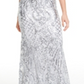 B Darlin Women's Sequined Patterned Halter Full Length Party Mermaid Dress Gray Size 5\6
