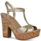 Sun Stone Women's Jamie T-Strap Platform Dress Sandals Red Size 5 M