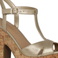 Sun Stone Women's Jamie T-Strap Platform Dress Sandals Red Size 5 M